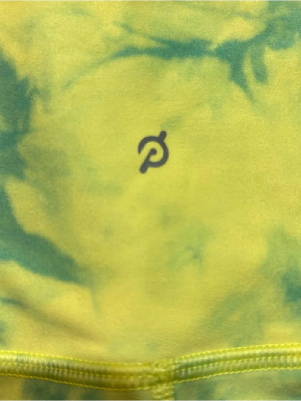 Peloton Neon Yellow and Teal Tie-Dye High-Rise Leggings - Picture 8 of 8